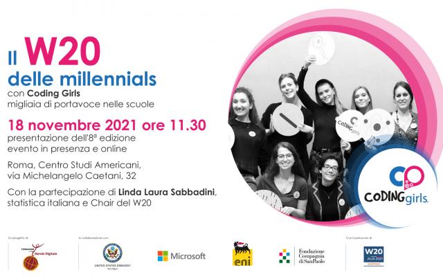 IL W20 DELLE MILLENNIALS con Coding Girls migliaia di portavoce nelle scuole